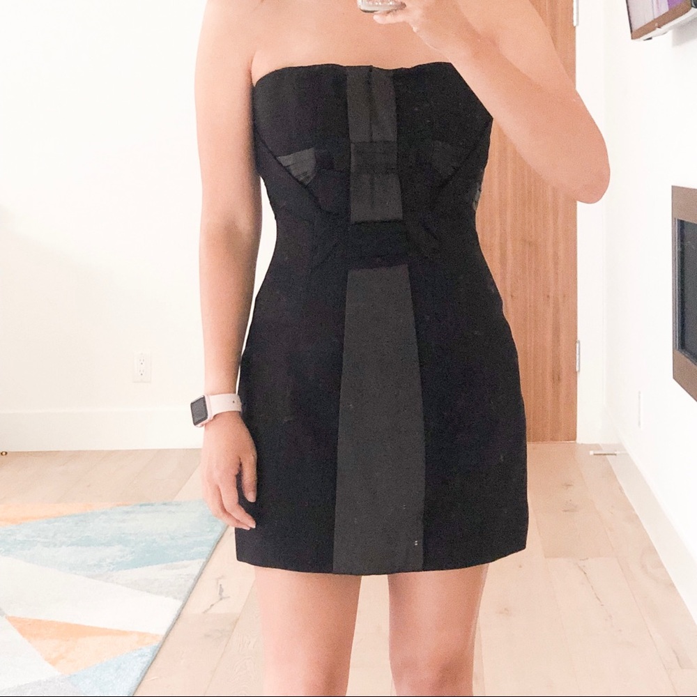 BCBG black strapless mini dress